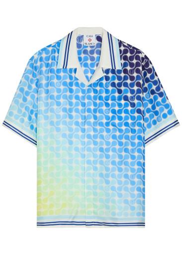 Tennis Tile printed silk-twill shirt by CASABLANCA