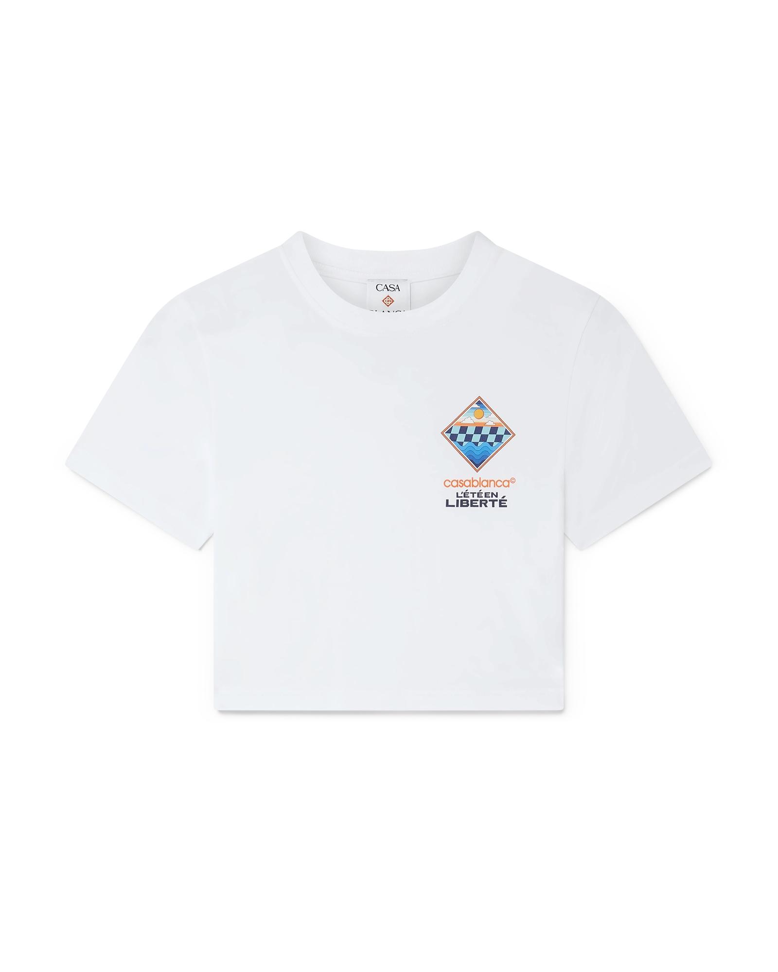 The L'Été En Liberté Short Sleeve Cropped T-Shirt by CASABLANCA