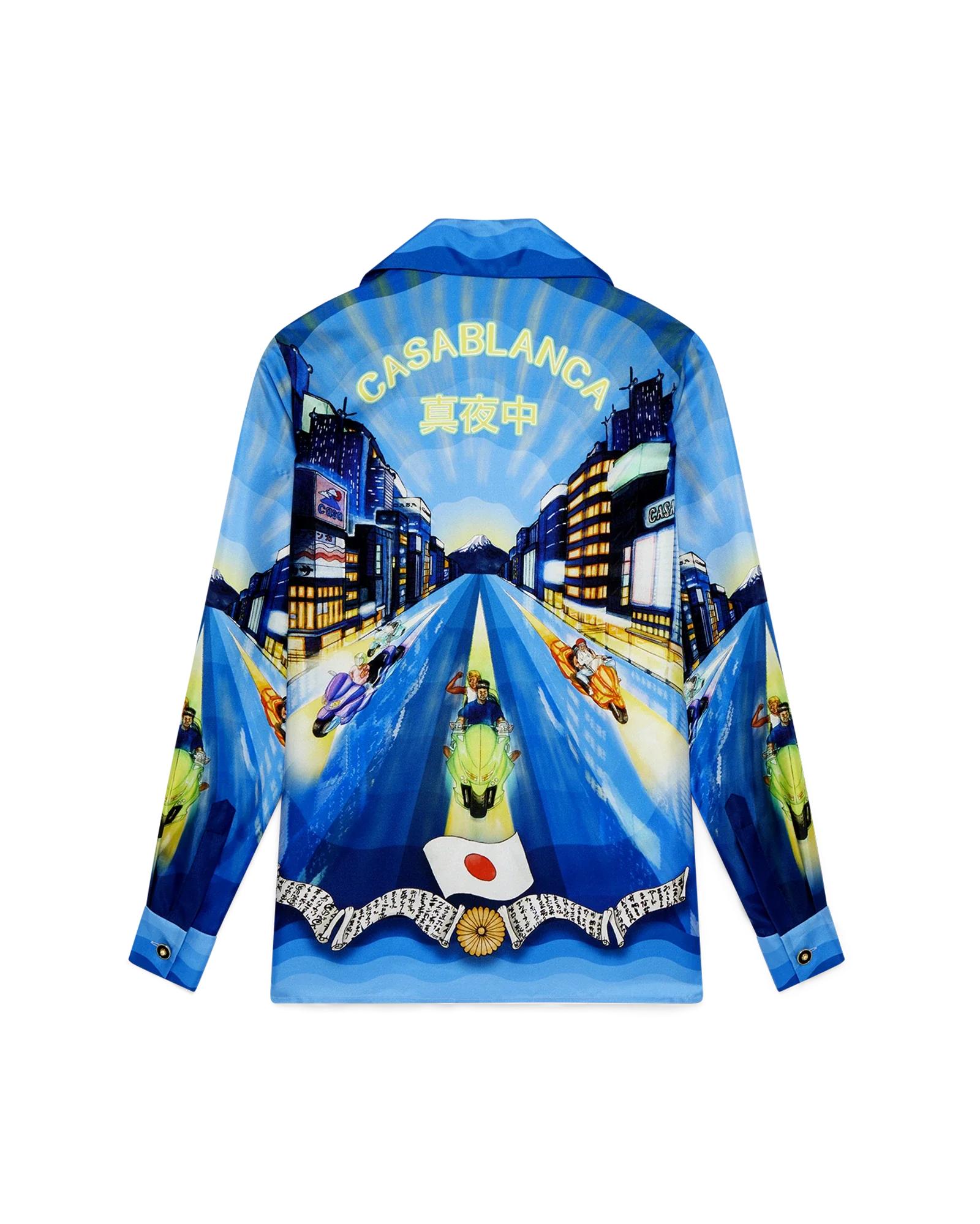 Tokyo Night Long Sleeve Silk Shirt by CASABLANCA