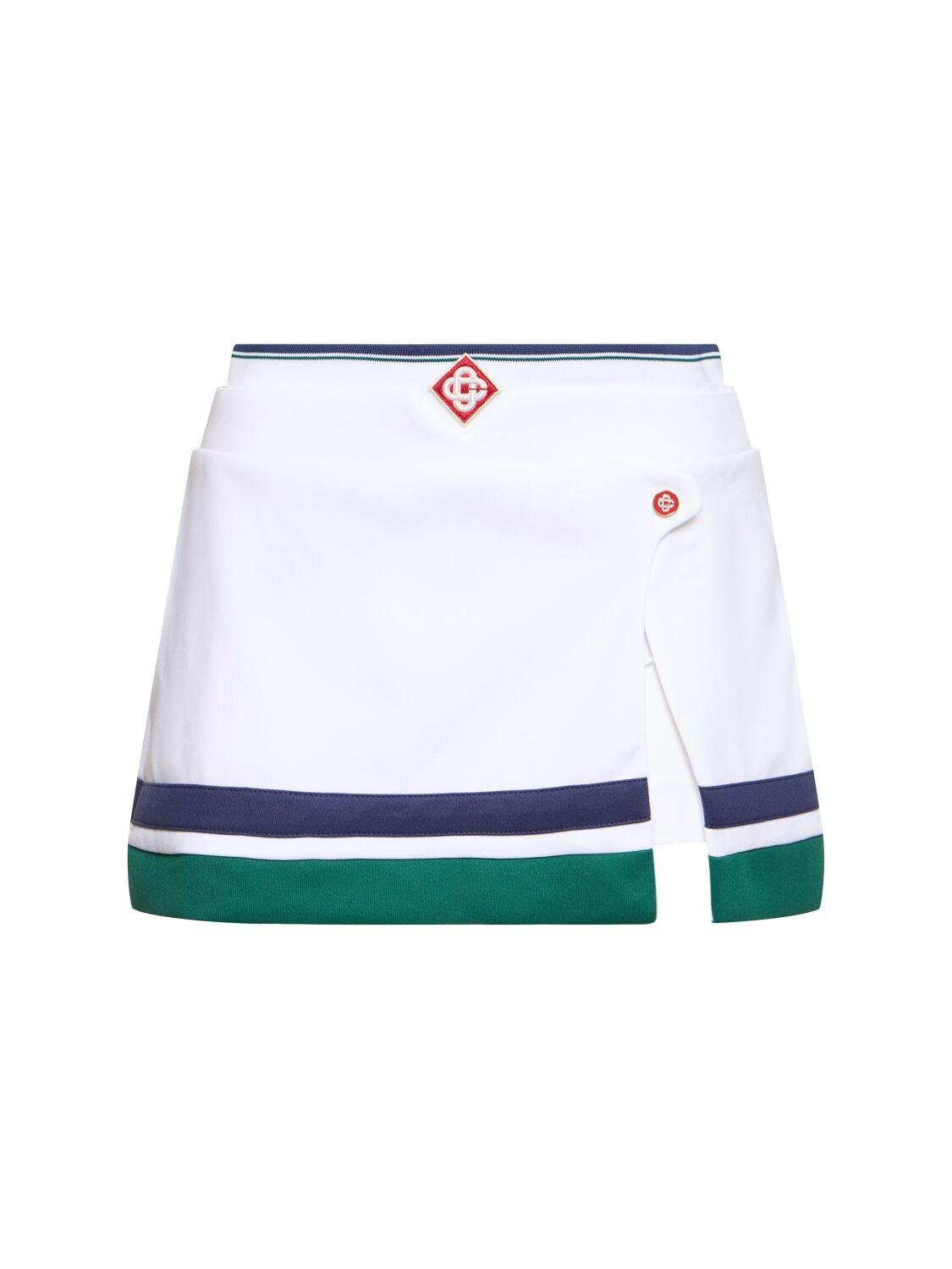 Tricot Logo & Split Mini Skirt by CASABLANCA