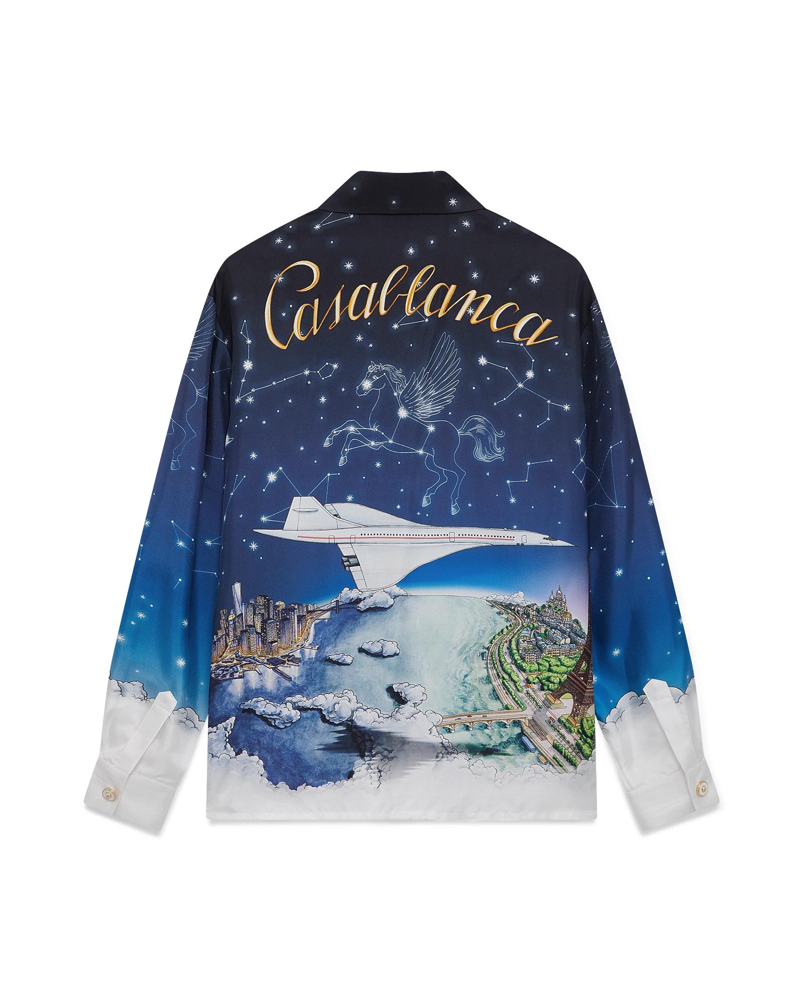 Vol De Nuit Long Sleeve Silk Shirt by CASABLANCA