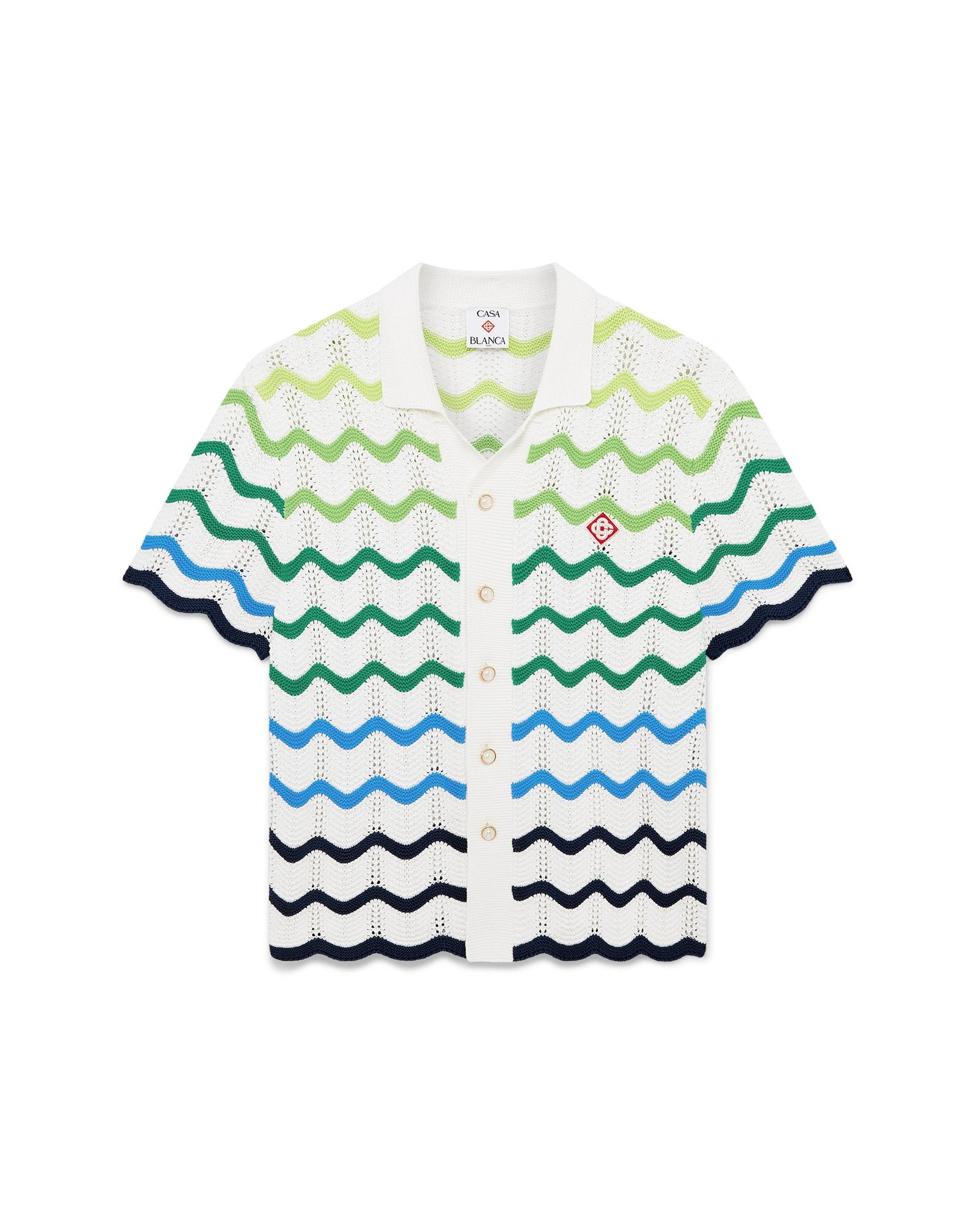 Wave Short Sleeve Knitted Shirt by CASABLANCA