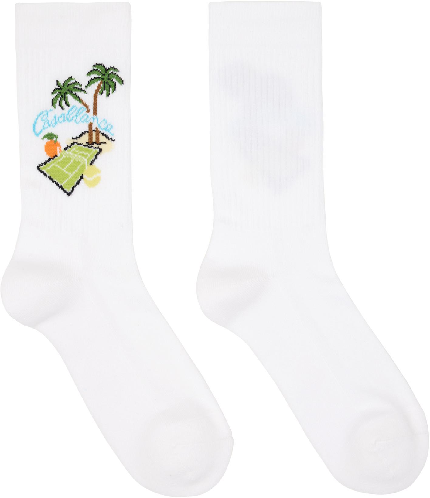 White Astral Plane Socks by CASABLANCA