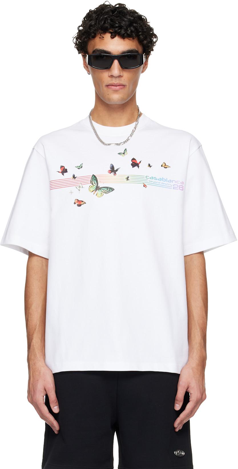 White Butterfly Oversized T-shirt by CASABLANCA