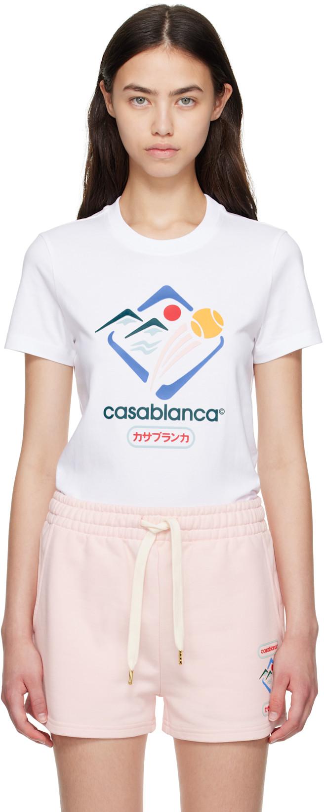 White 'Casablanca' Montagne Sportif T-shirt by CASABLANCA