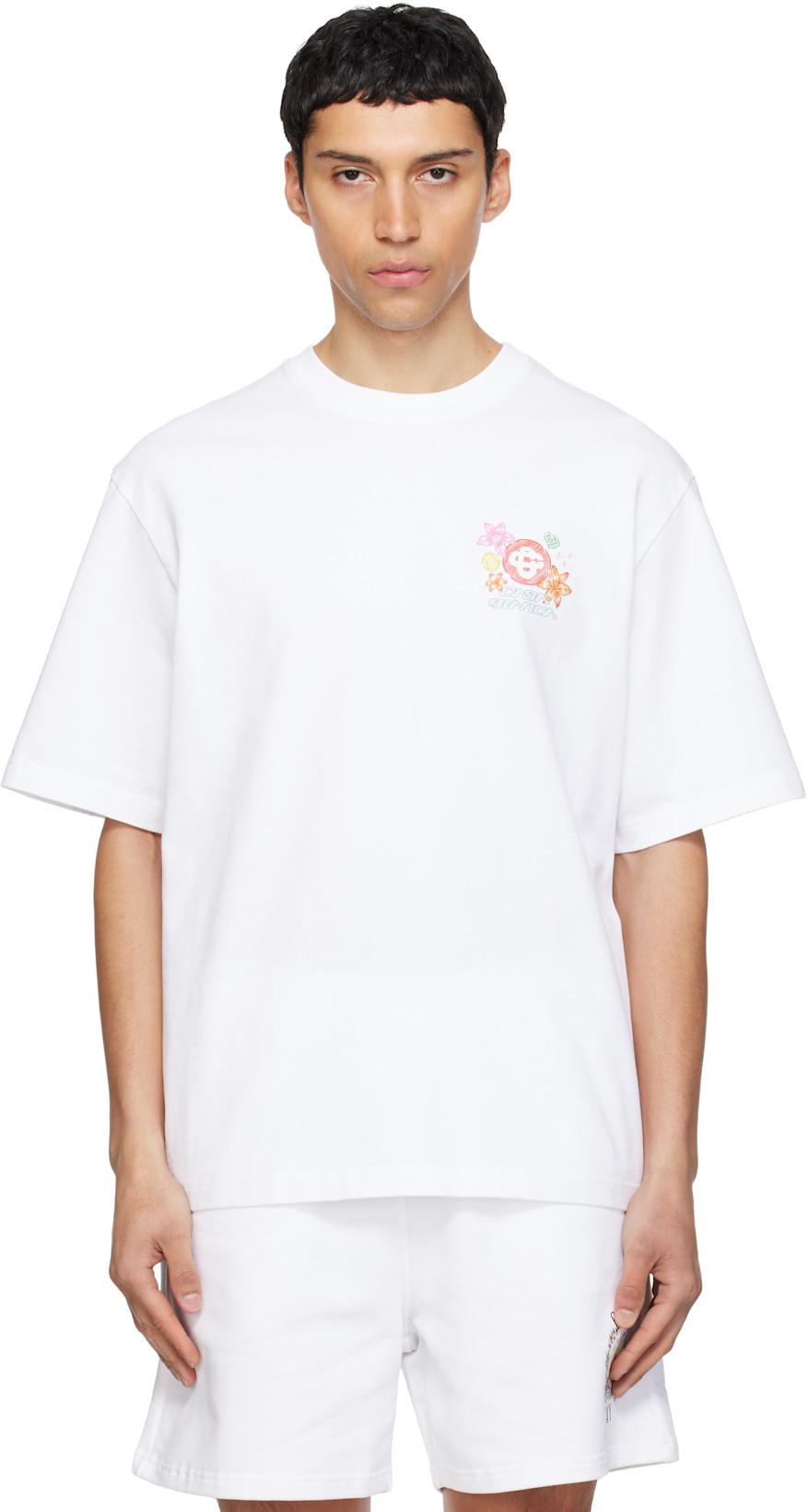 White Collage D'Icônes Graphique T-shirt by CASABLANCA