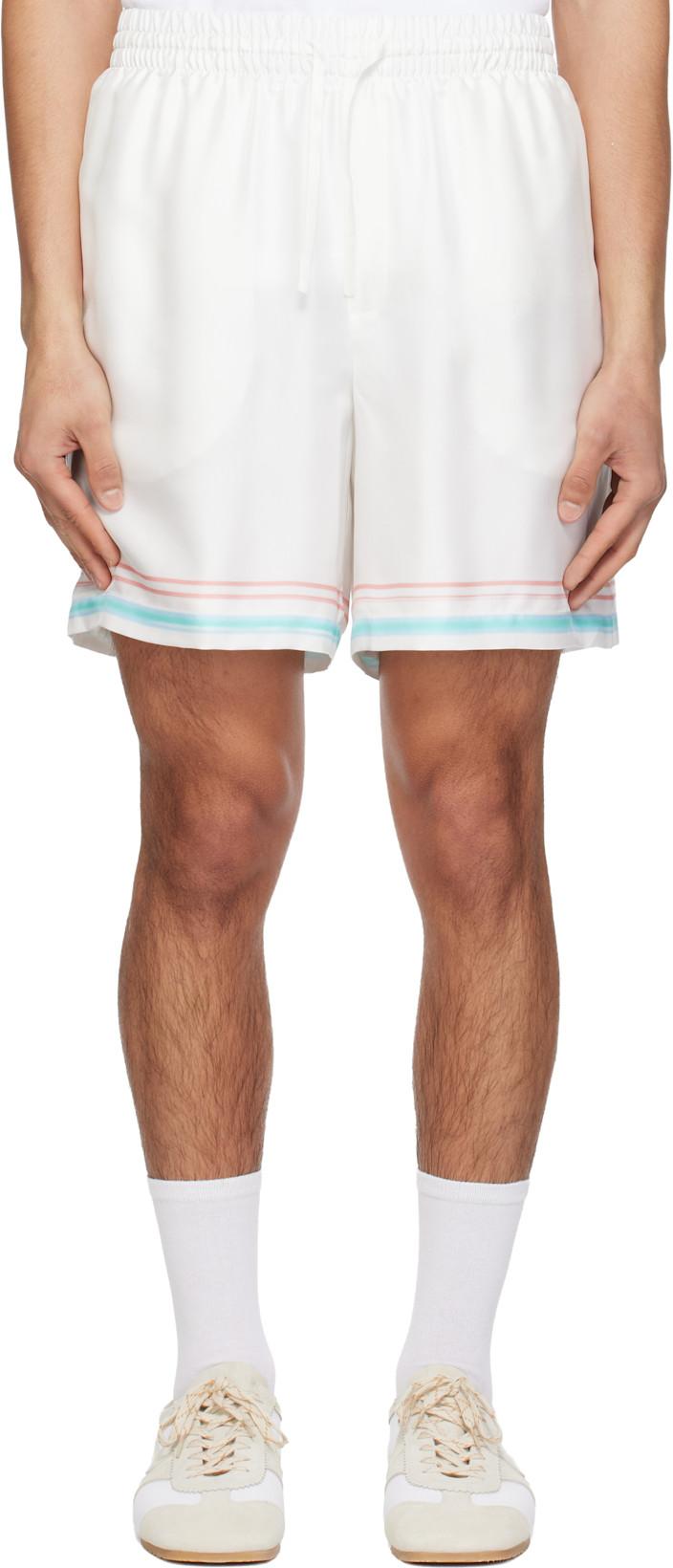 White Dance Joy Silk Shorts by CASABLANCA