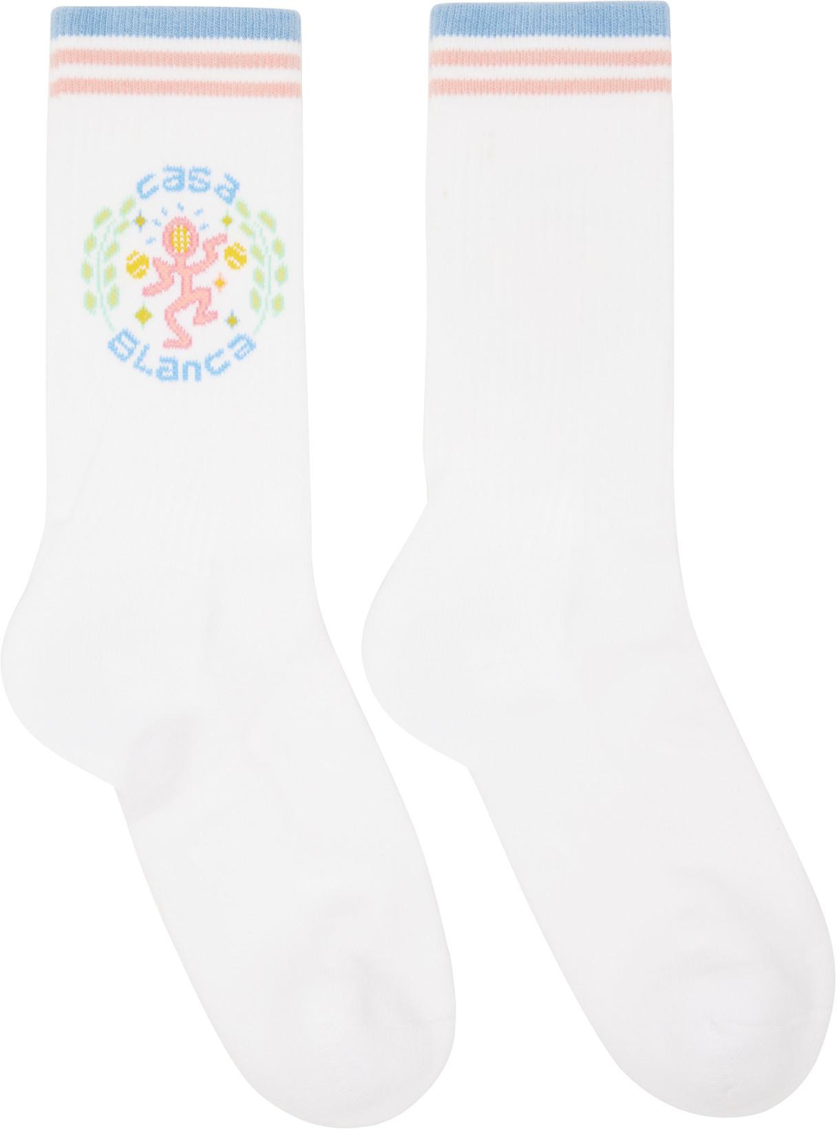 White Dance Joy Socks by CASABLANCA