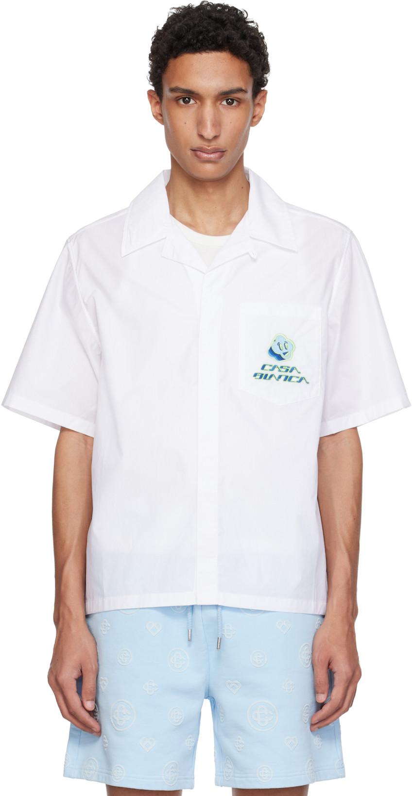 White Embroidered SS Shirt by CASABLANCA