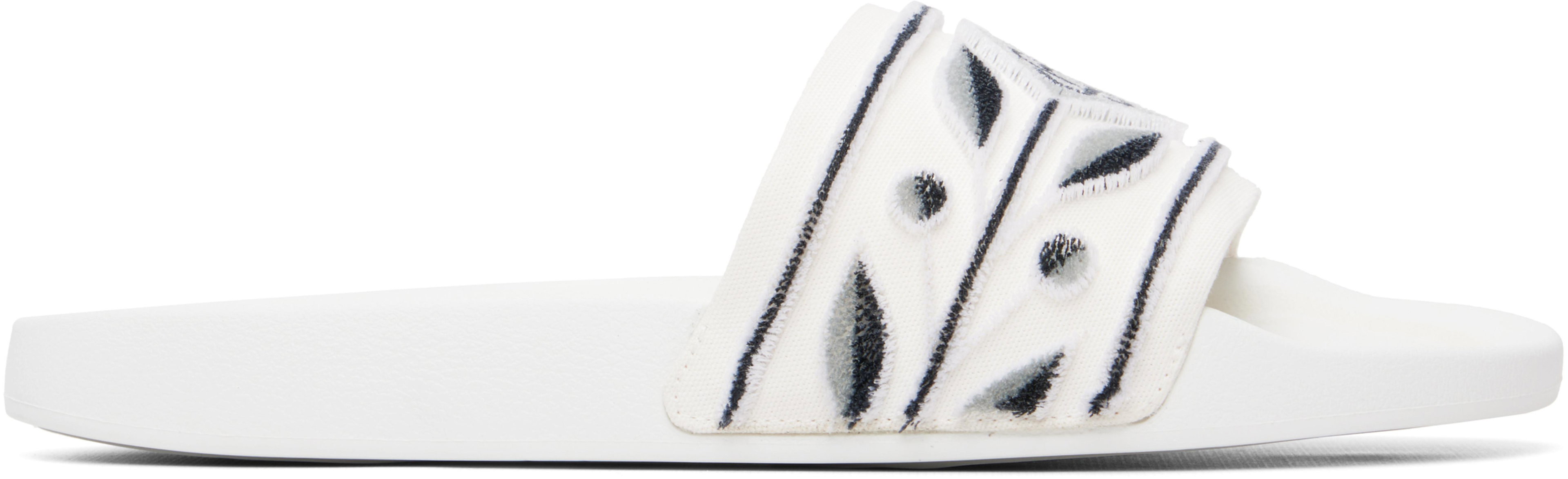 White Flocked Pool Slides by CASABLANCA