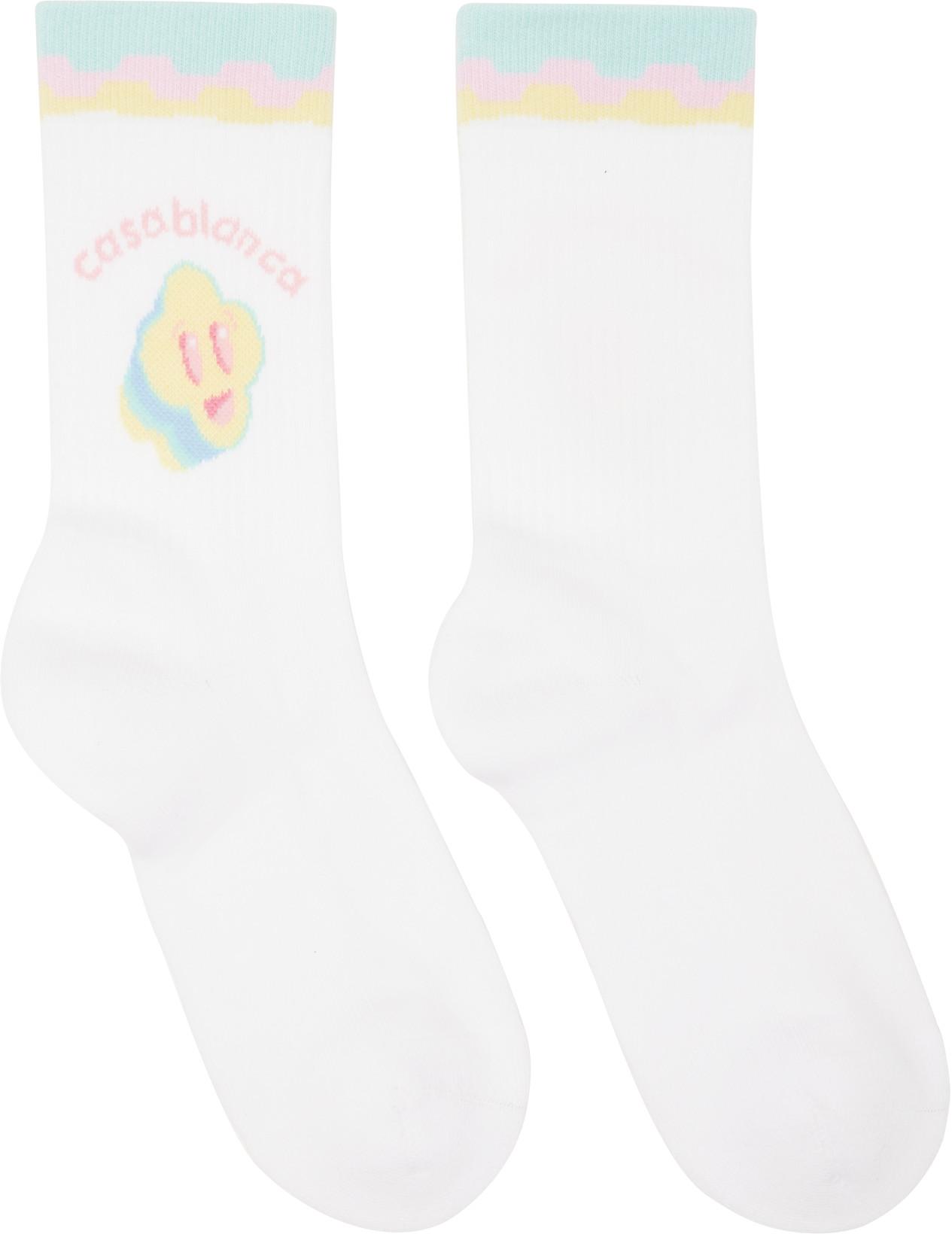 White 'For The Love Of Dance' Socks by CASABLANCA