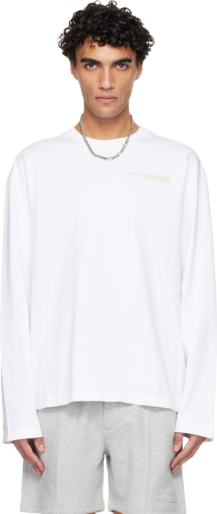 White Glitch Orchid Long Sleeve T-shirt by CASABLANCA