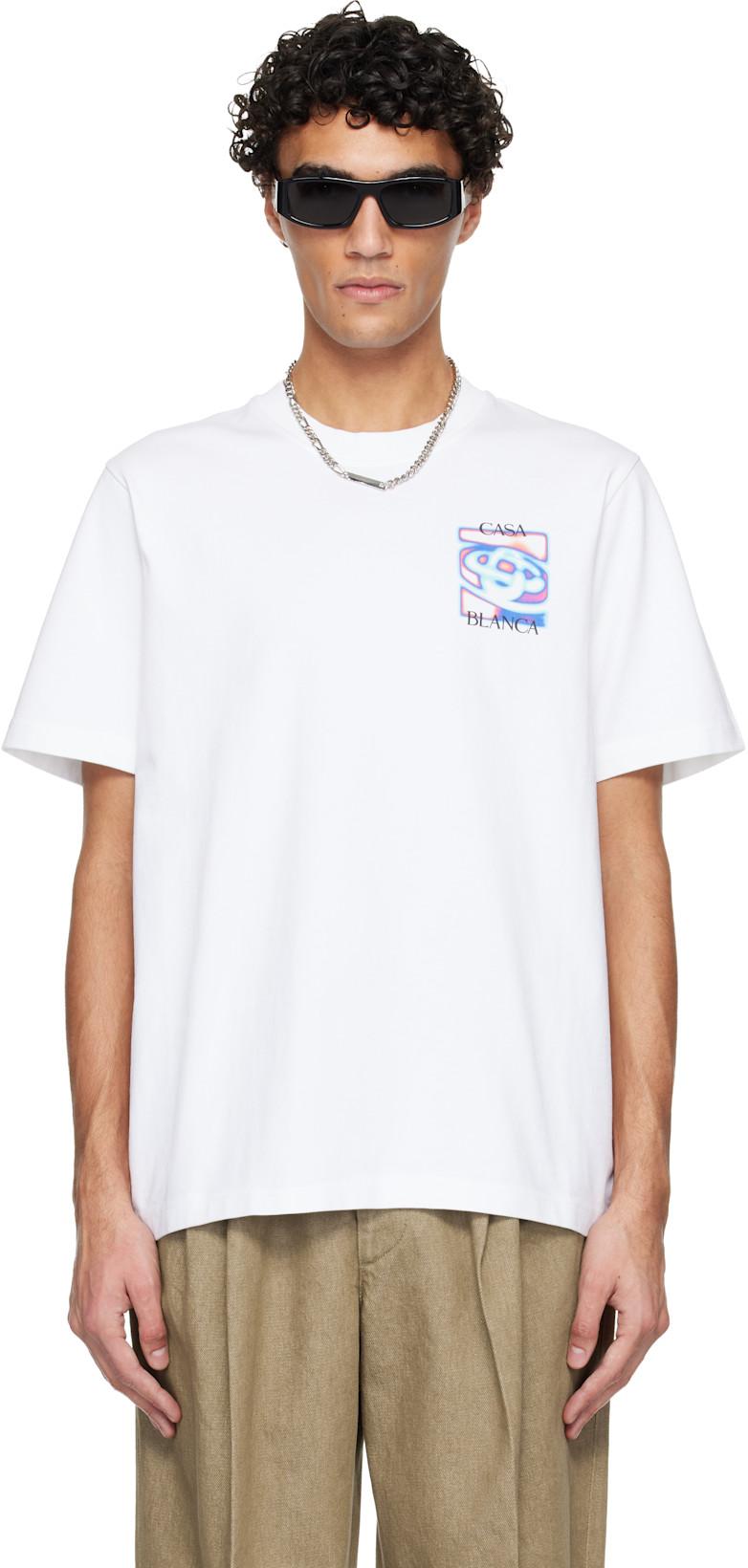 White Heat Map Logo Short Sleeve T‑shirt by CASABLANCA