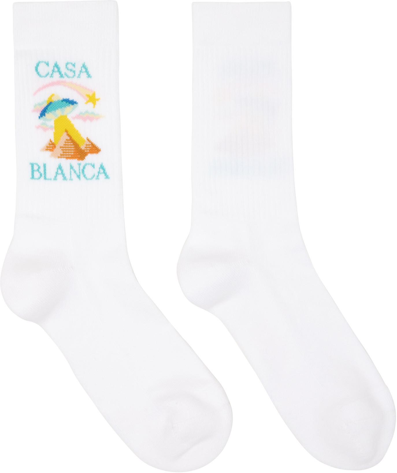 White Phantasmagoria Socks by CASABLANCA