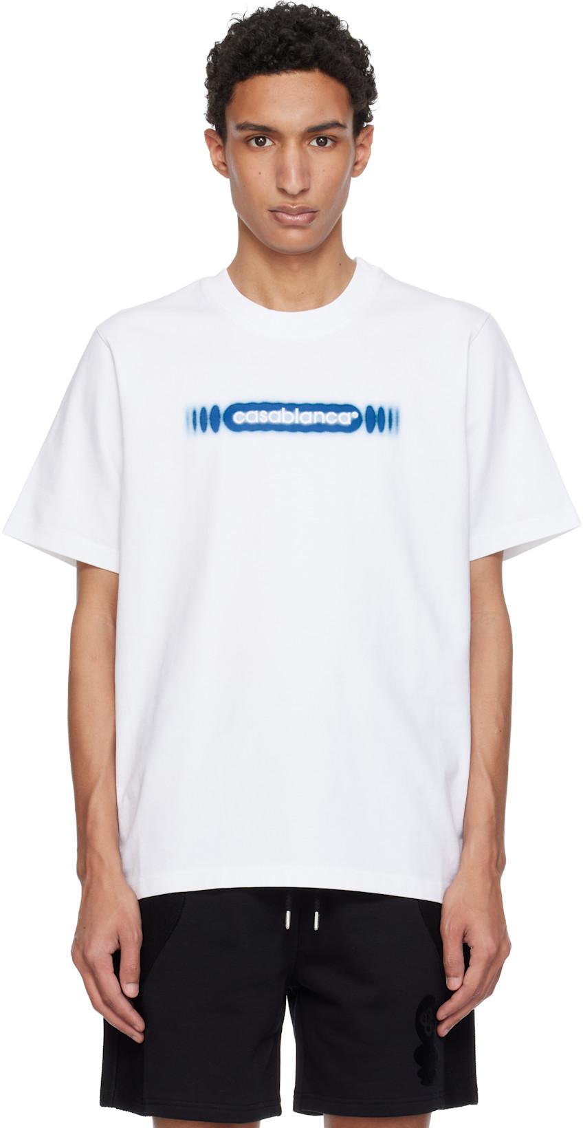 White Radiating Logo Classic T-shirt by CASABLANCA