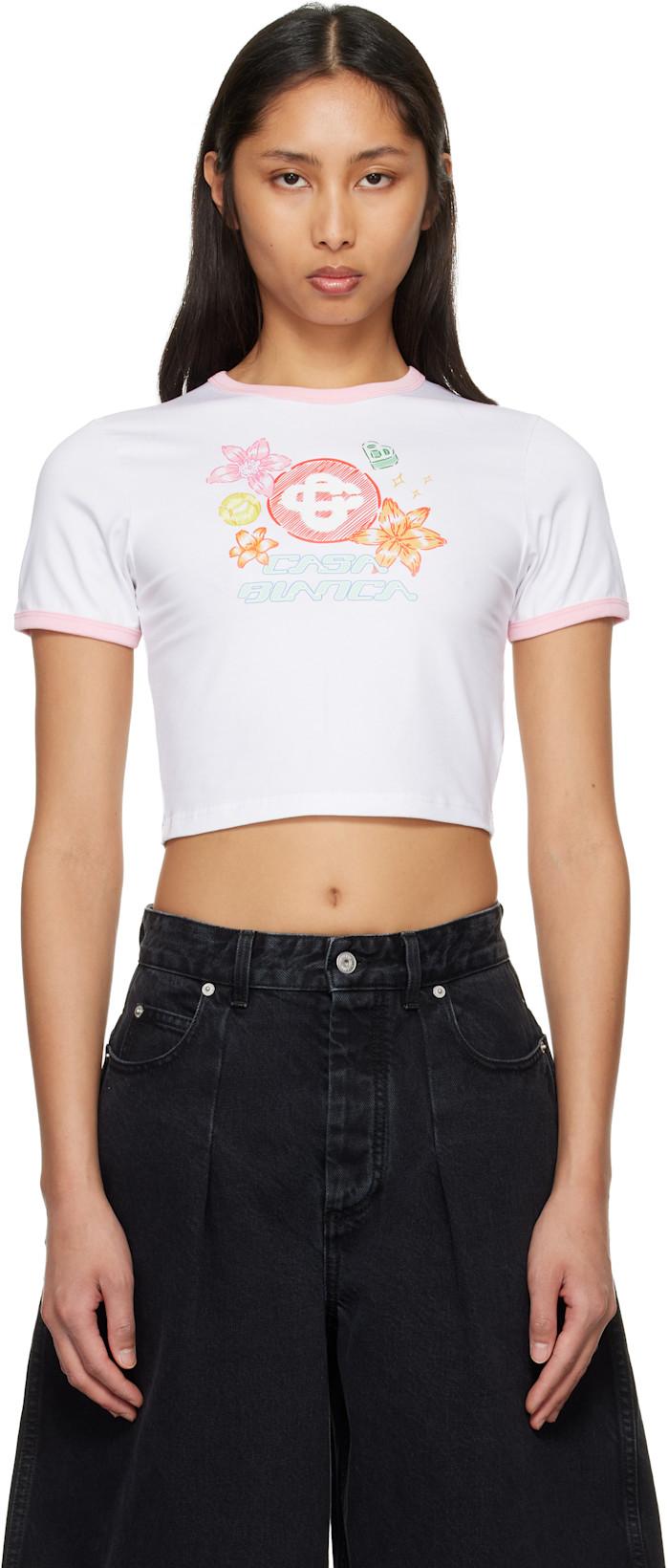 White Ringer Baby T-shirt by CASABLANCA