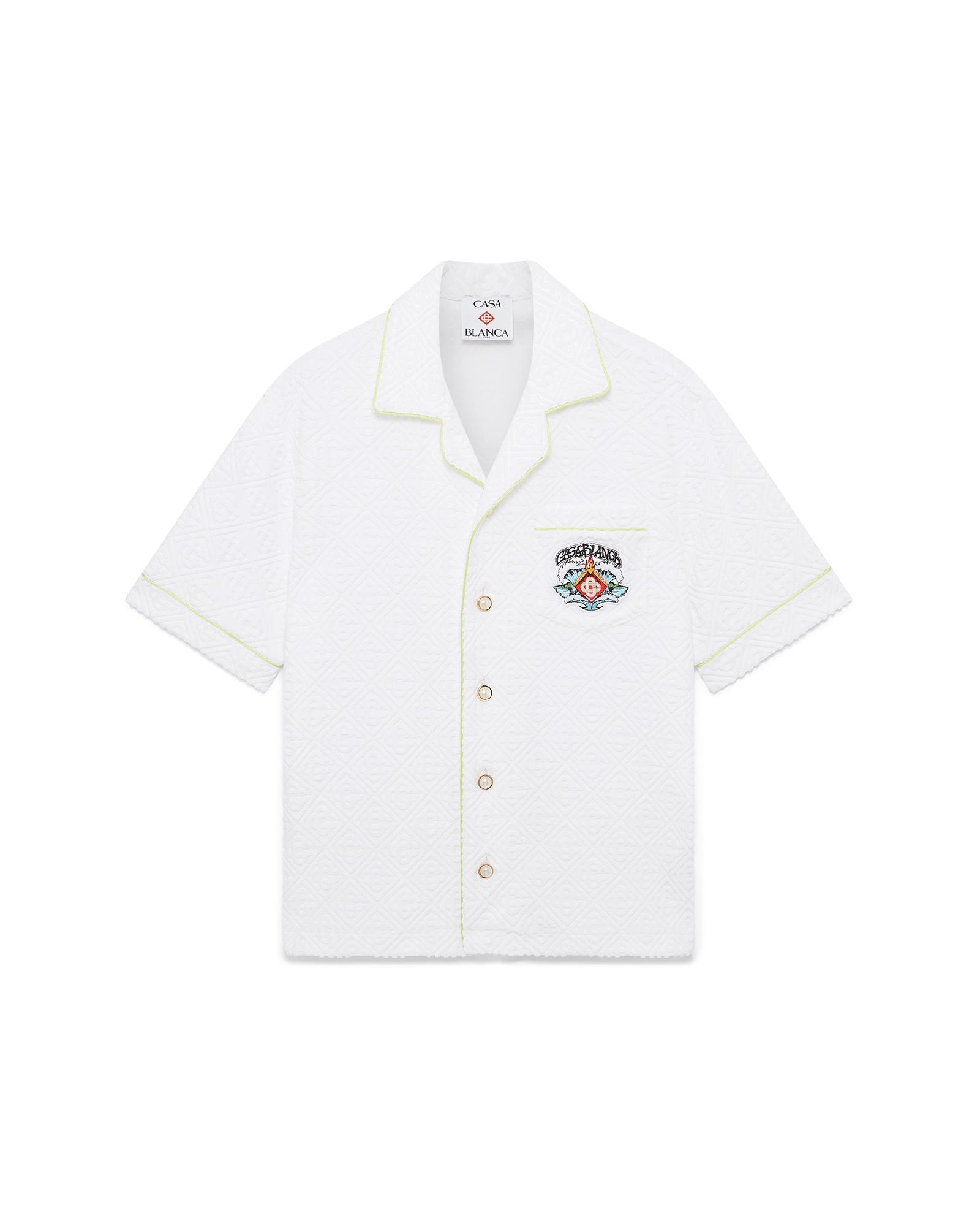 White Short Sleeve Towelling Shirt by CASABLANCA