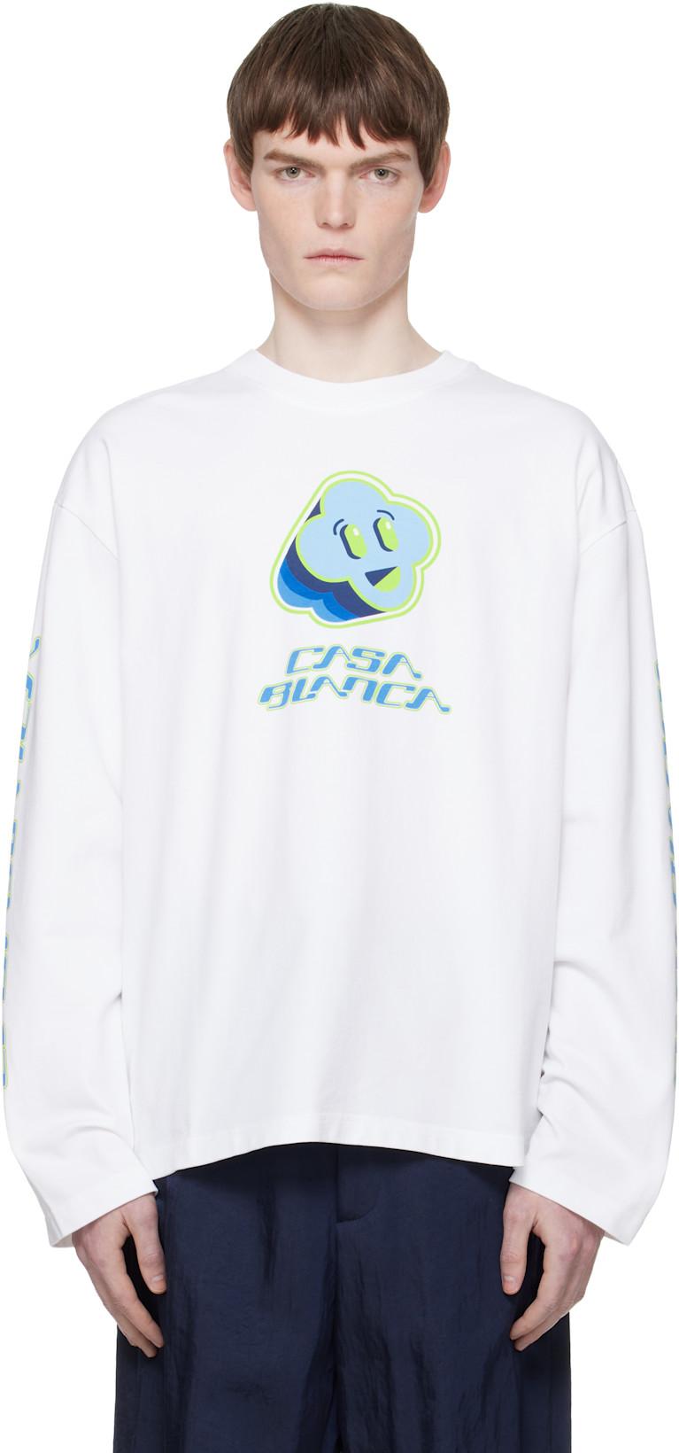 White Smiley Future Long Sleeve T-shirt by CASABLANCA
