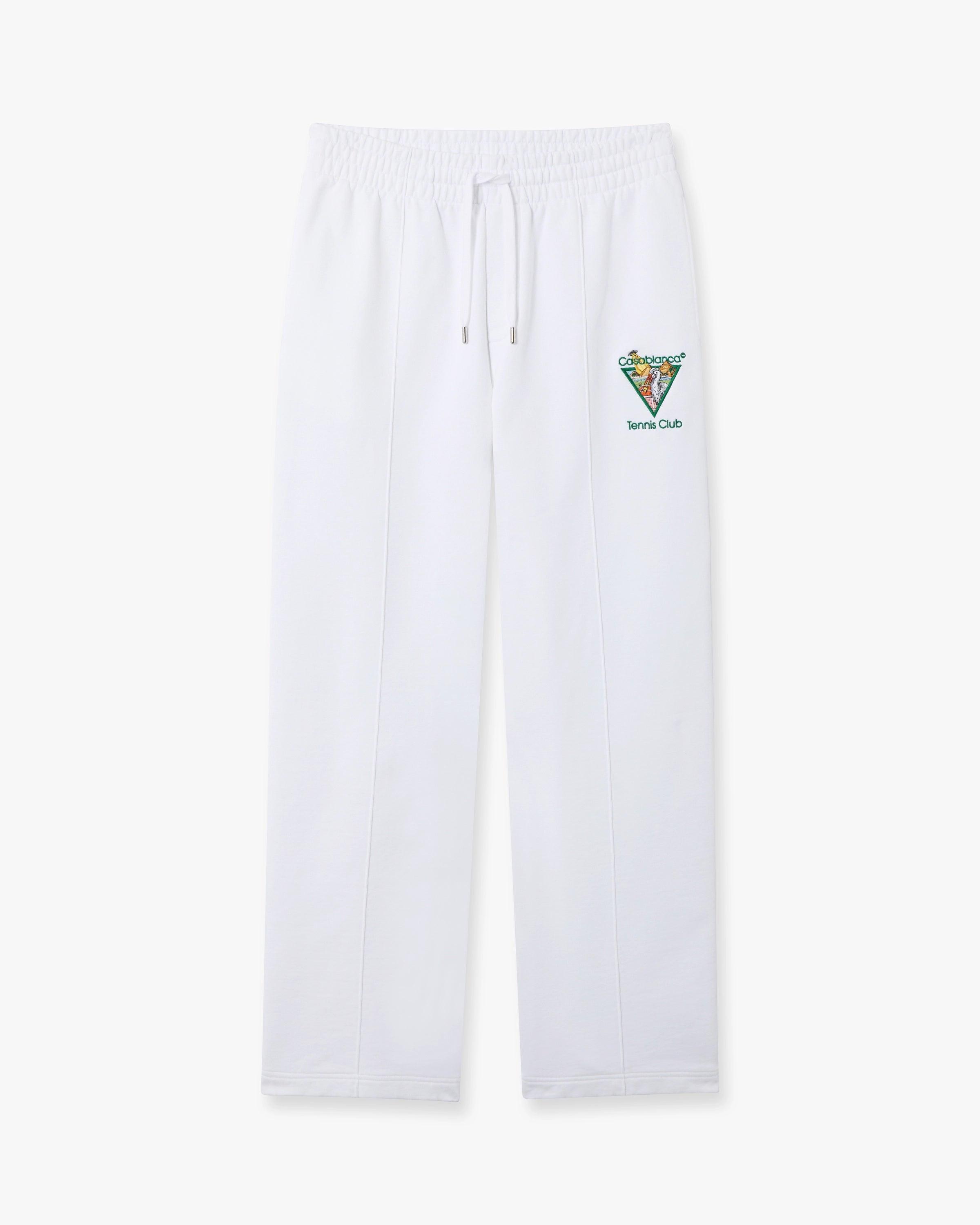 White Tennis Club Icon Pyramid Abduction Embroidered Sweatpants by CASABLANCA