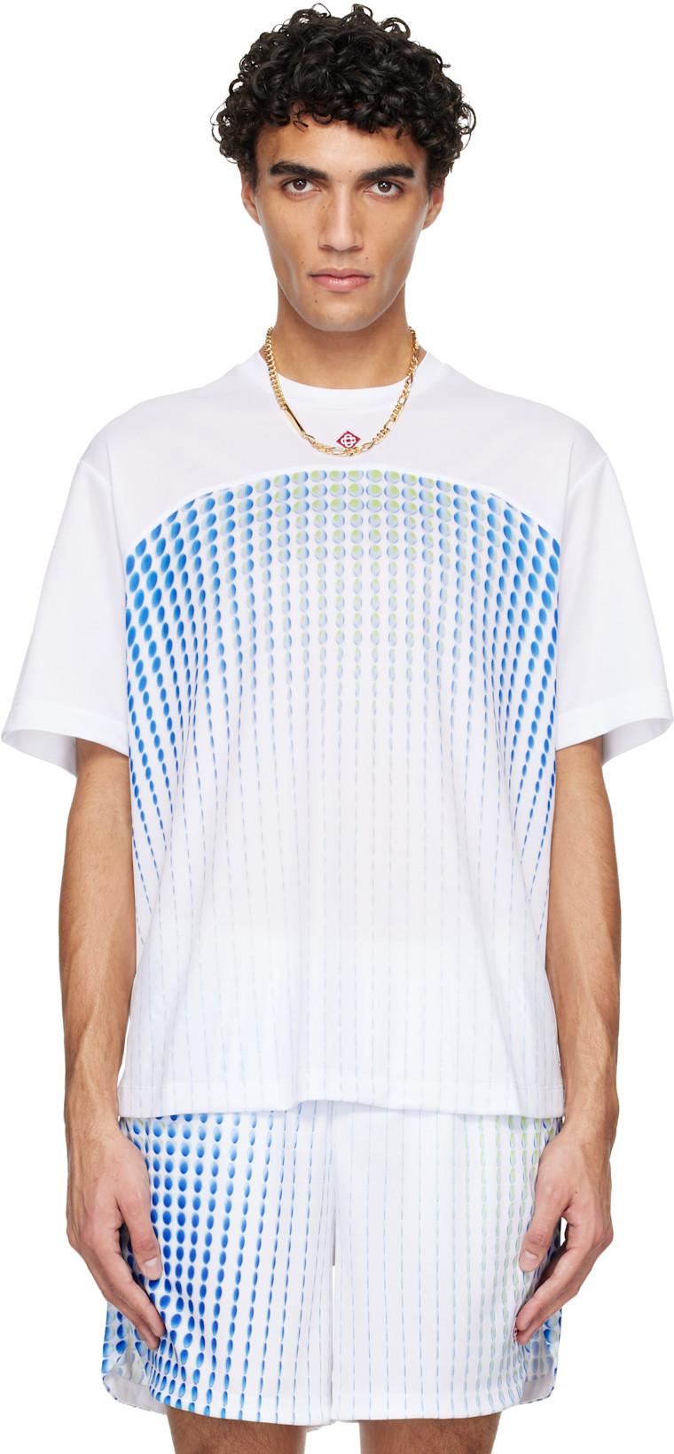 White Tennis Tech Short Sleeve T‑shirt by CASABLANCA