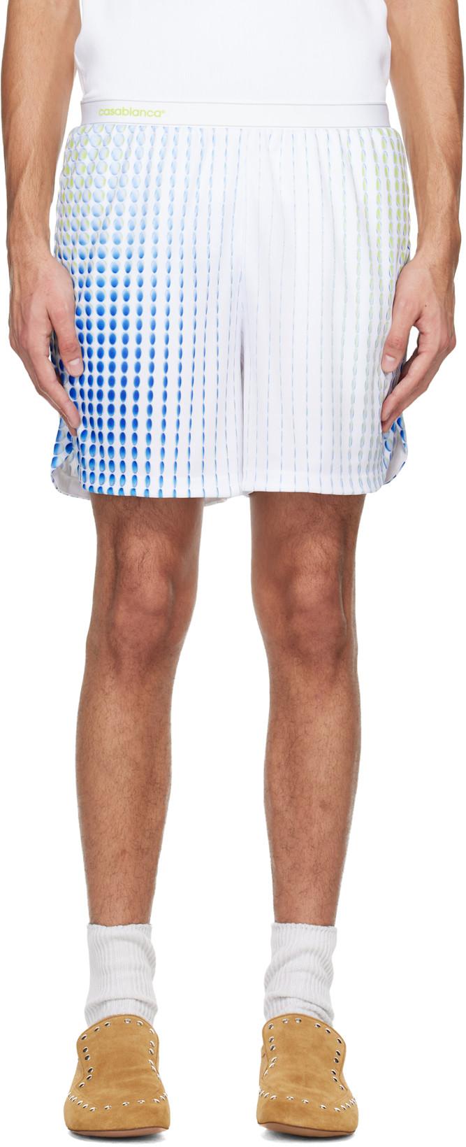 White Tennis Tech Shorts by CASABLANCA