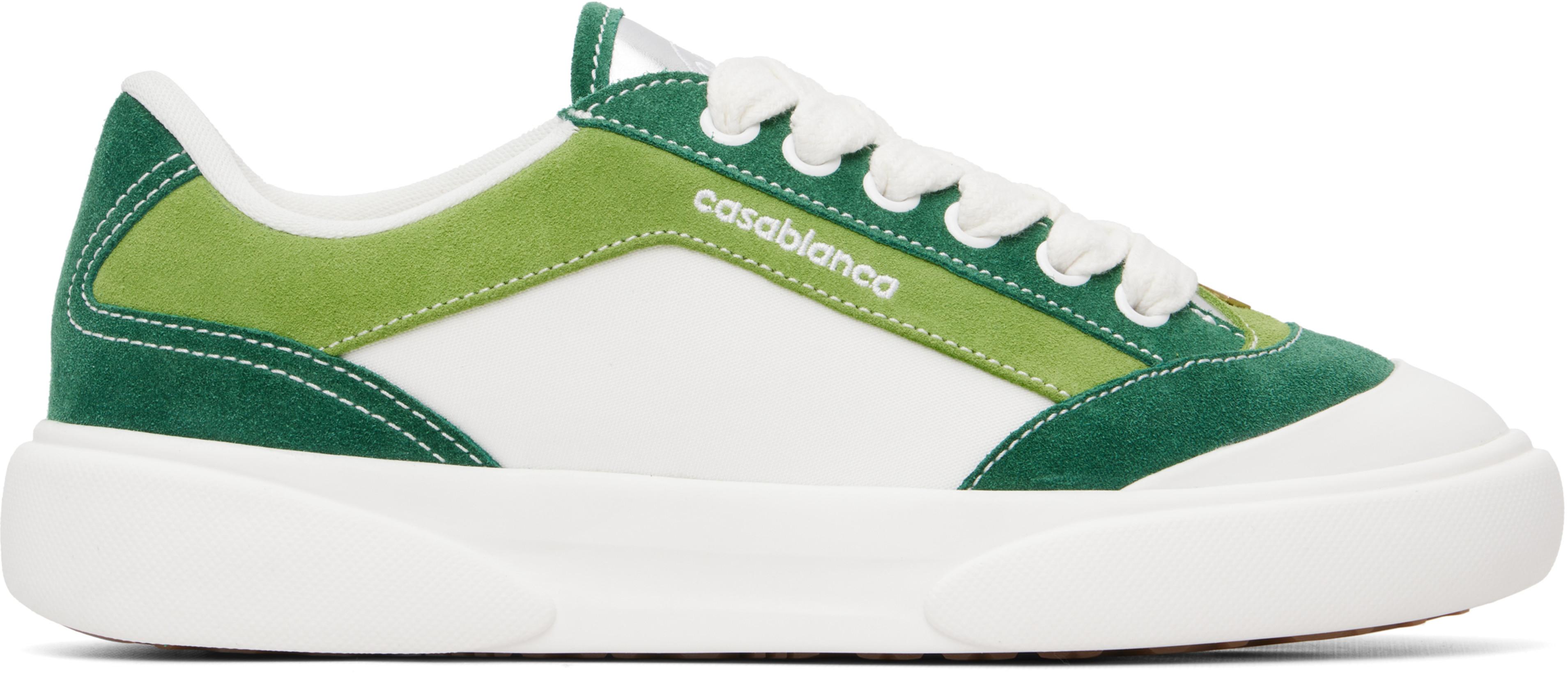 White & Green 'Del Mar' Sneakers by CASABLANCA