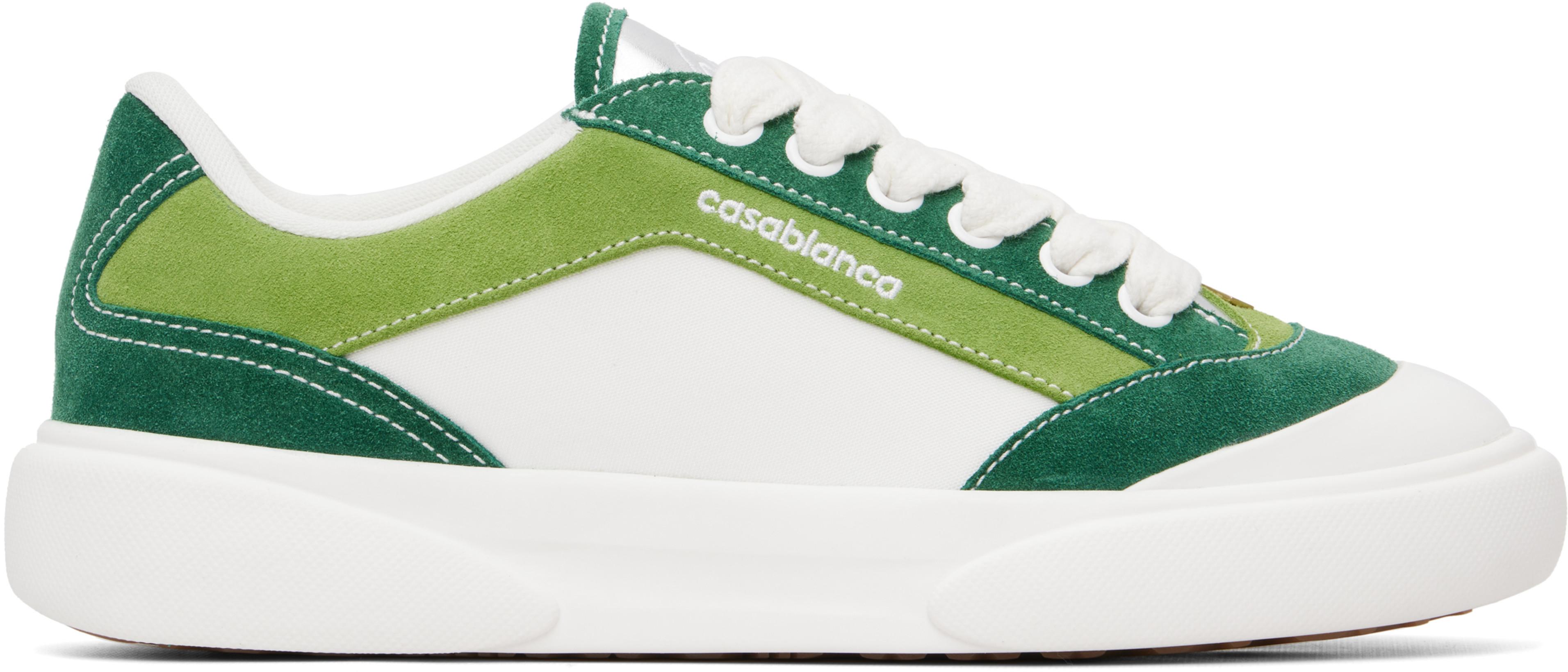 White & Green 'Del Mar' Sneakers by CASABLANCA