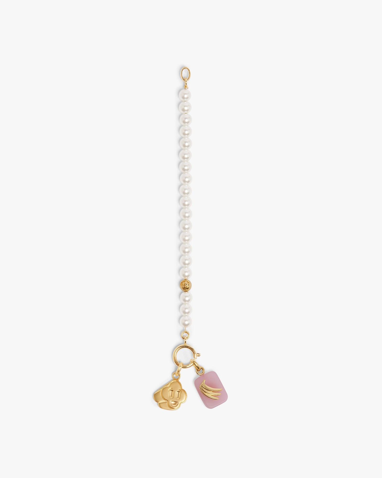 White &amp; Gold Icon Pearl Bracelet by CASABLANCA