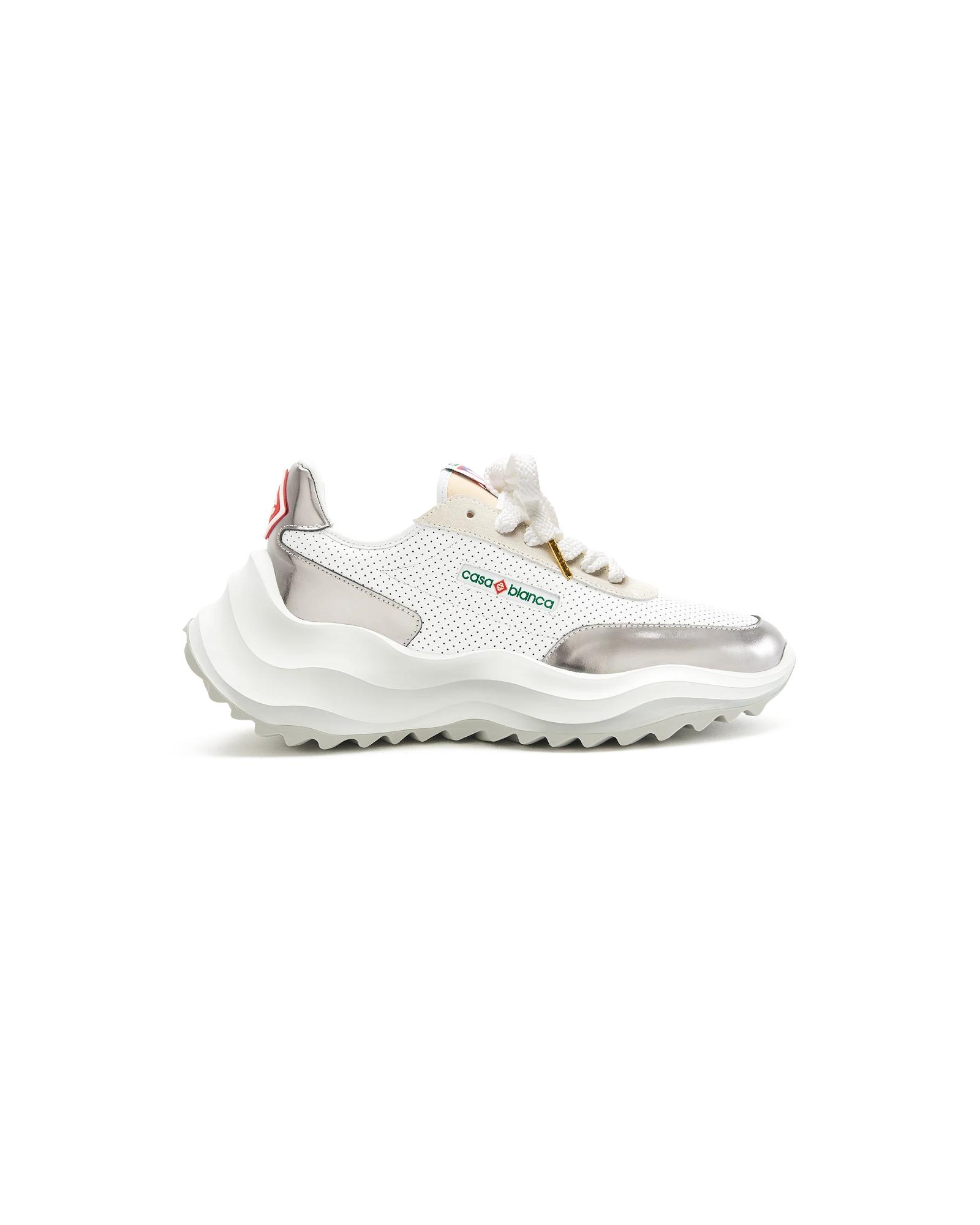 Women's Atlantis White &amp; Chrome Sneaker by CASABLANCA