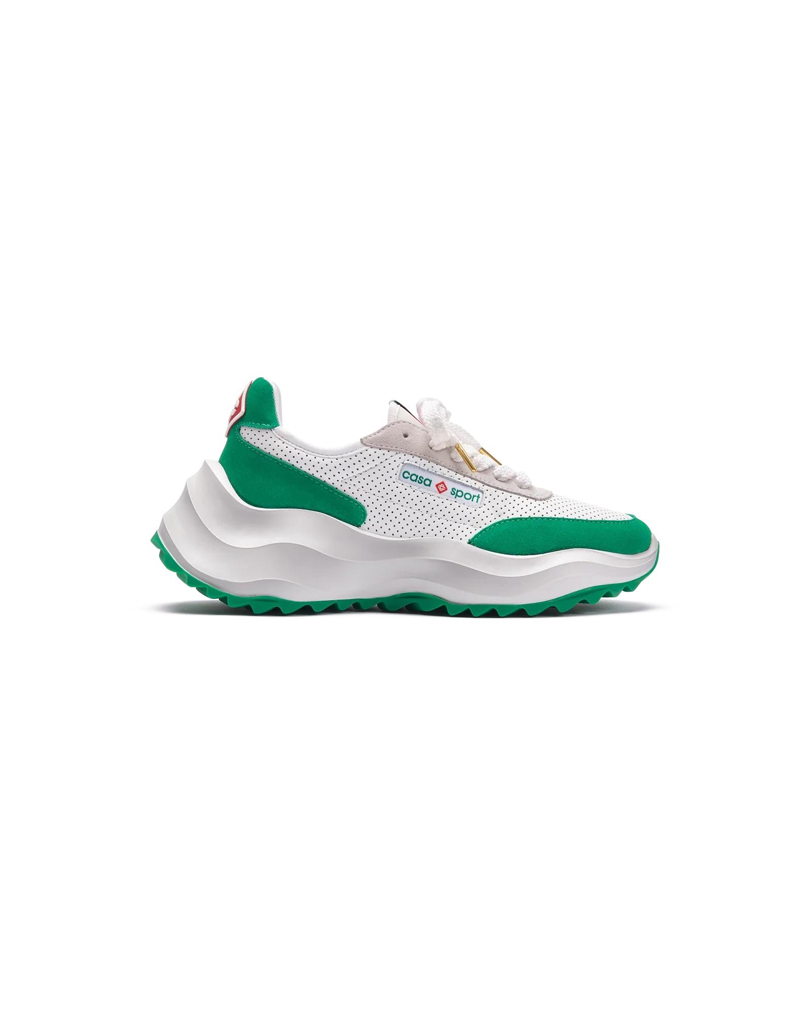 Women's Atlantis White &amp; Tennis Green Sneaker by CASABLANCA