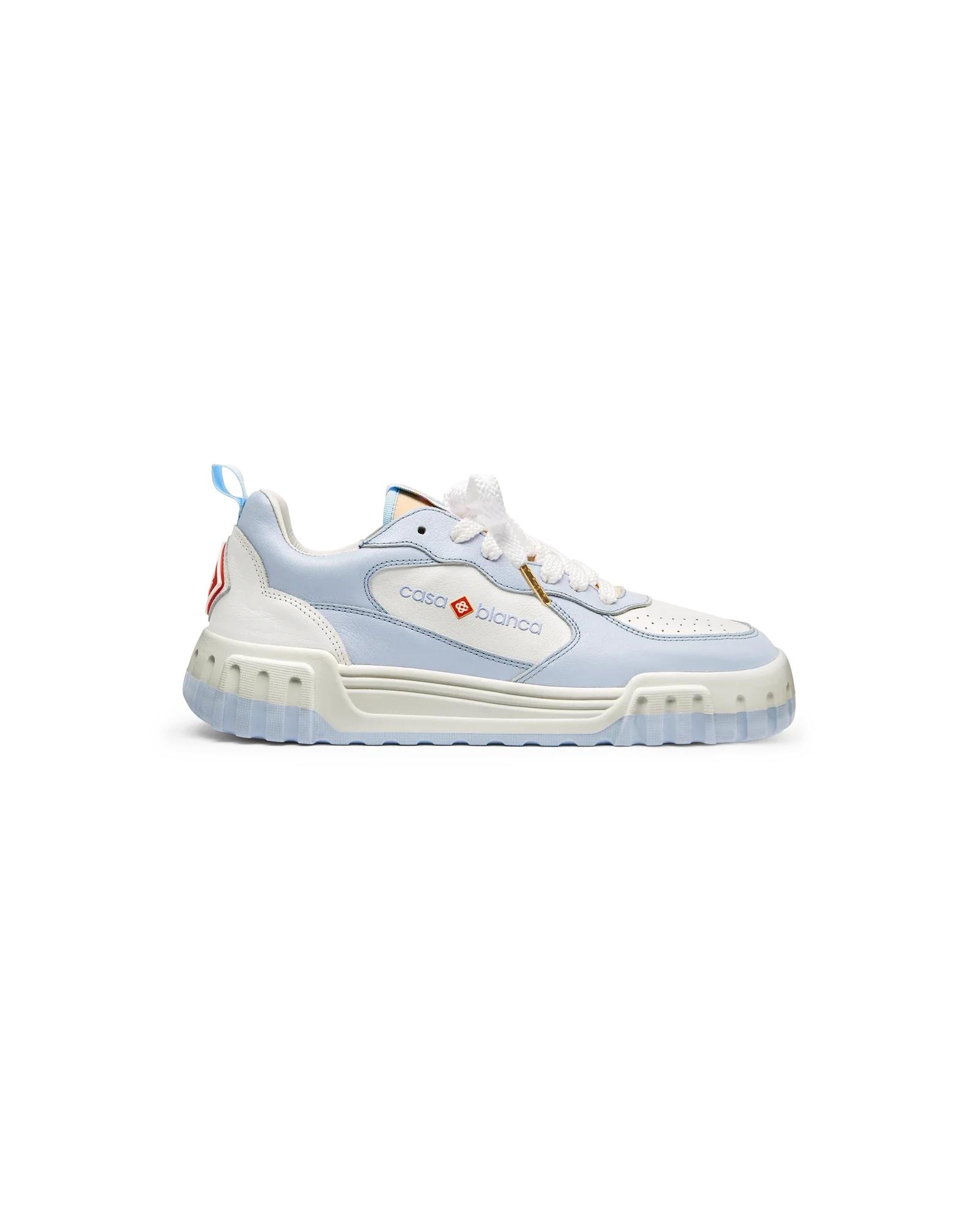 Women's Court White &amp; Powder Blue Sneaker by CASABLANCA
