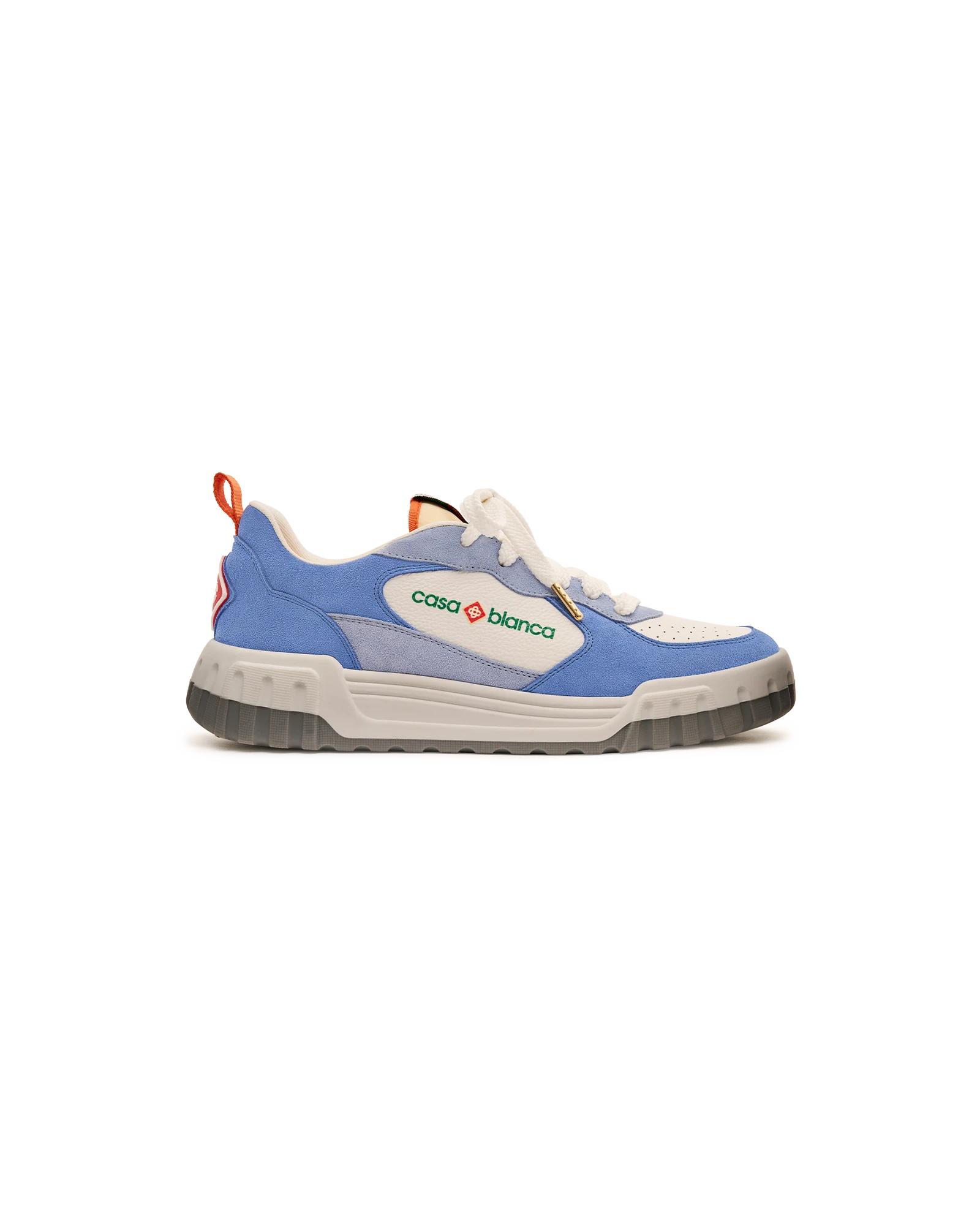 Women's White &amp; Blue Court Sneaker by CASABLANCA