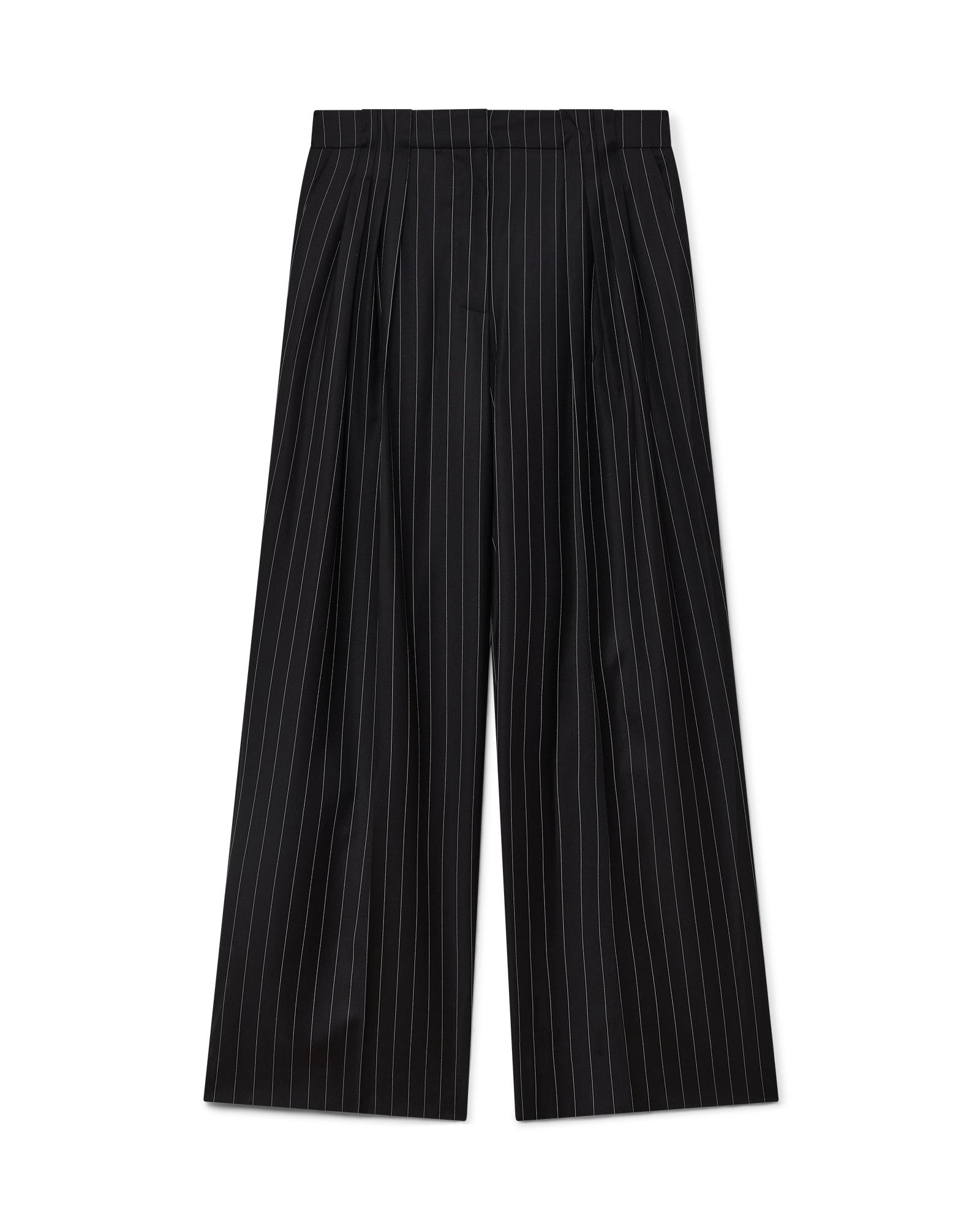 Wool Pinstripe Triple Pleat Tailored Trousers by CASABLANCA