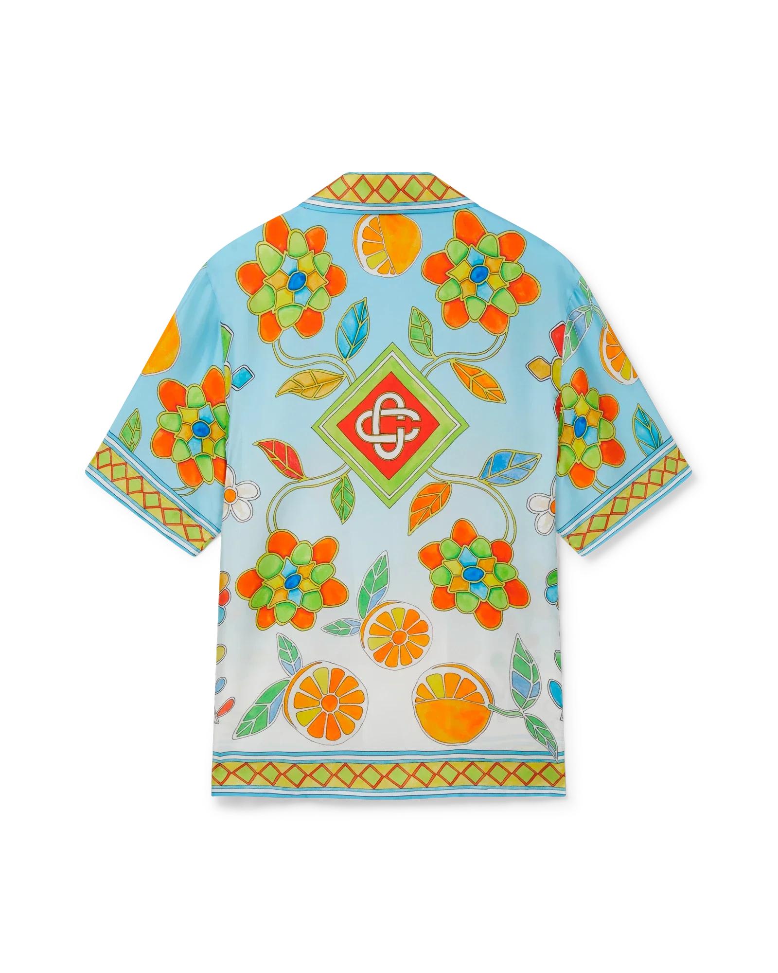Yoruba Flowers Short Sleeve Silk Shirt by CASABLANCA