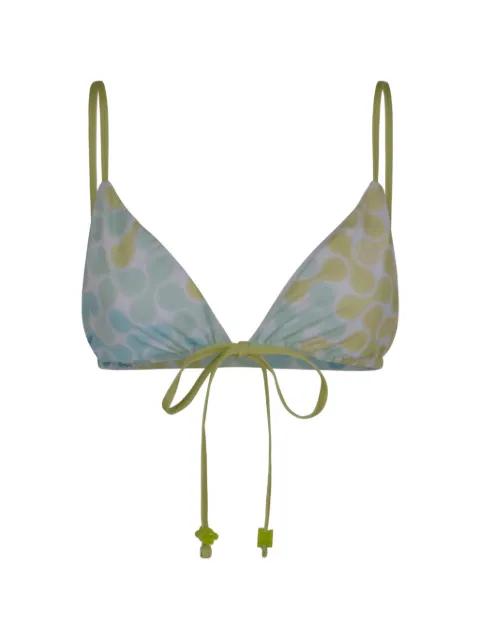abstract-print string-beaded bikini top by CASABLANCA