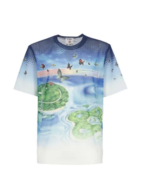 butterfly print T-shirt by CASABLANCA