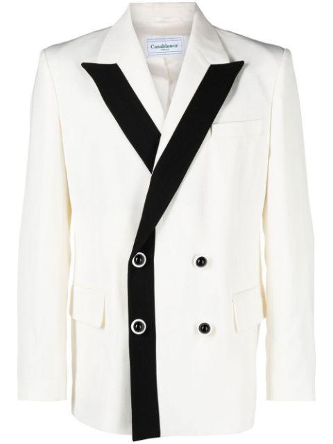 contrast-lapel double-breasted blazer by CASABLANCA