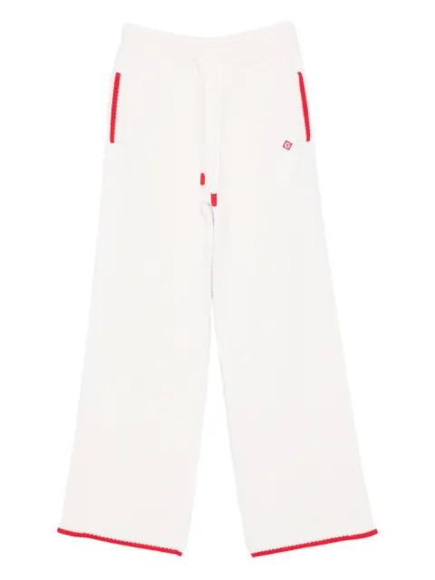 contrast-trim waffle-knit trousers by CASABLANCA
