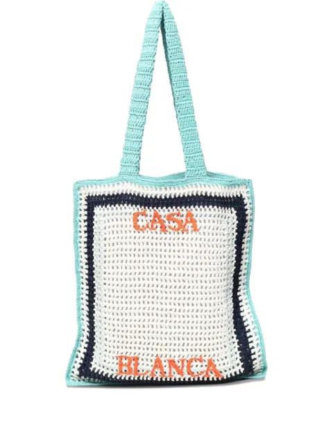 crochet-detail tote bag by CASABLANCA
