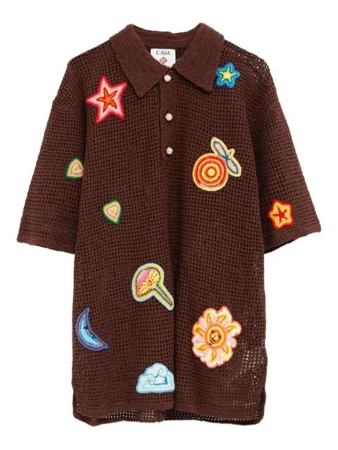 crochet-knit polo shirt by CASABLANCA