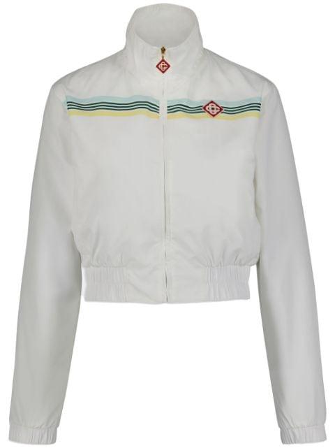 crochet-trim zip-up track jacket by CASABLANCA