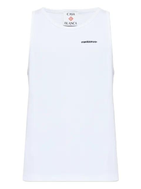 embroidered-logo ribbed tank top by CASABLANCA