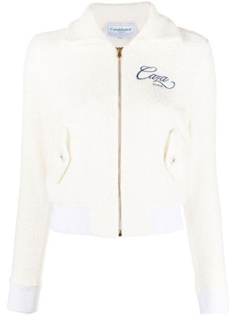 embroidered-logo zip-fastening jacket by CASABLANCA