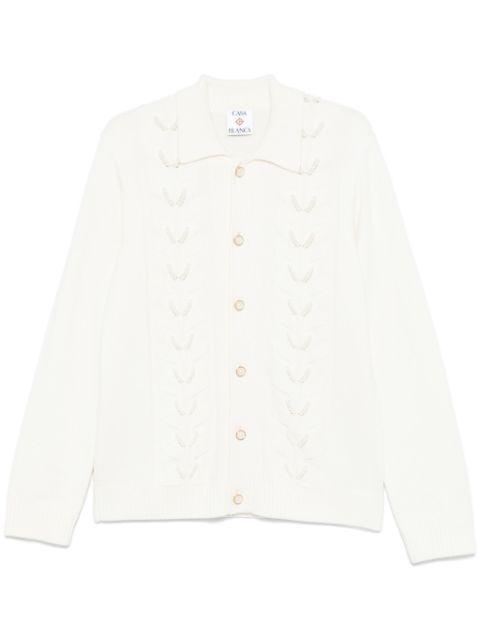 faux-pearl-embellished cardigan by CASABLANCA