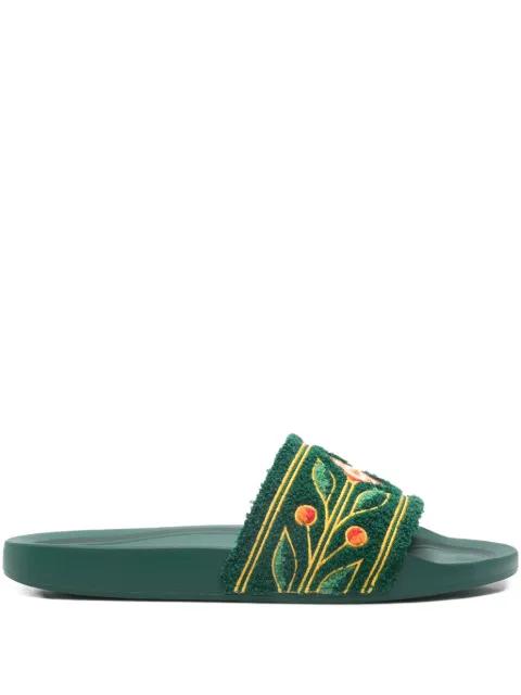 floral-embroidered slides by CASABLANCA