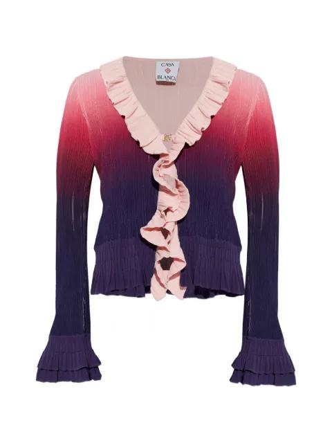 gradient-effect ruffled cardigan by CASABLANCA