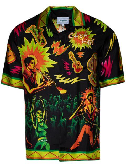 graphic-print silk shirt by CASABLANCA