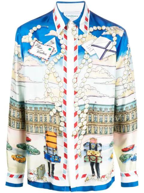 graphic-print silk shirt by CASABLANCA