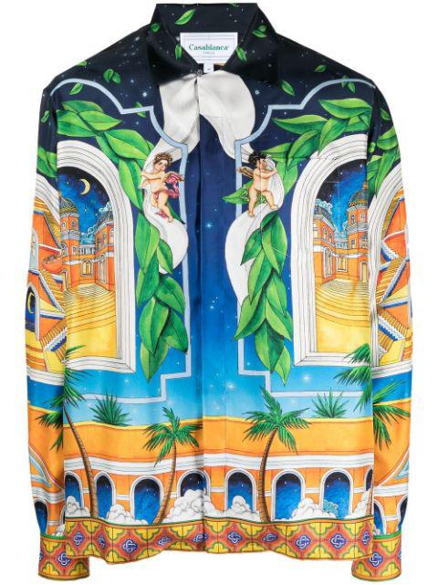 graphic-print silk shirt by CASABLANCA