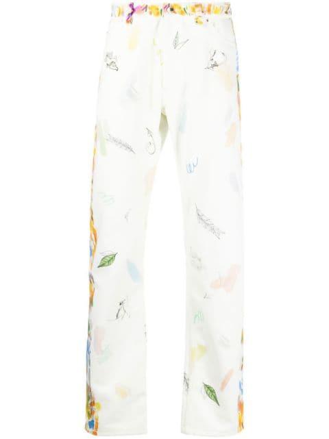 graphic-print straight-leg jeans by CASABLANCA